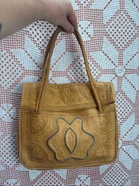 Vintage Tooled Leather Handbag – Western Boho Artisan Purse